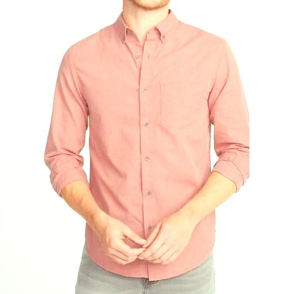 mens pink button down shirt